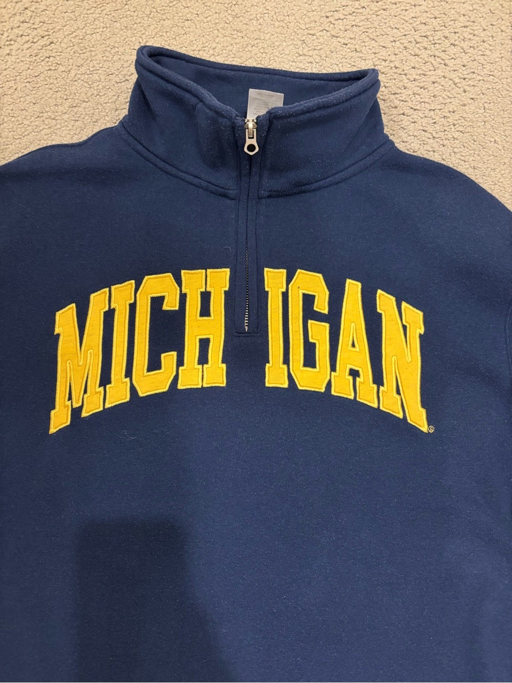 Michigan Navy Quarter-Zip Fleece Sweatshirt
